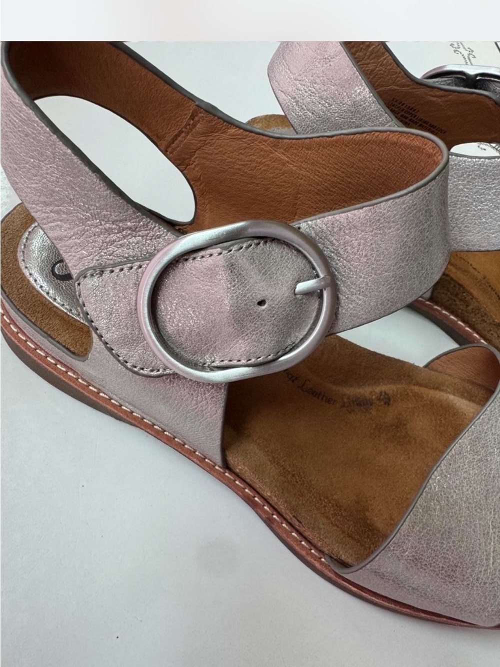 Sofft Metallic Silver Slingback Sandals - Picture 3 of 8